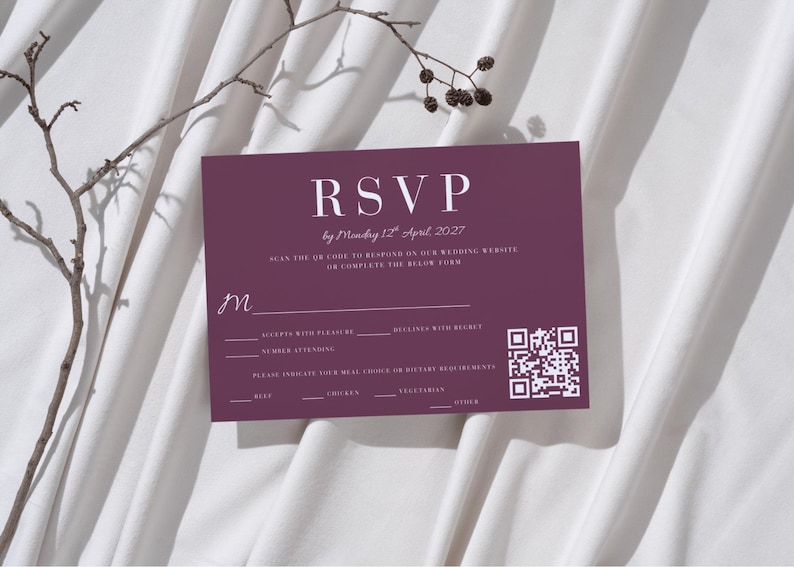 Wedding Photo Qr Code Example Editable Wedding Invitation With QR Code, Minimalist, Elegant, Modern ...