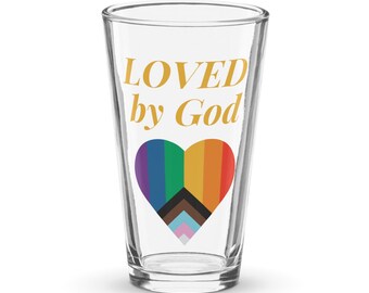 Amado por Dios / Vaso de pinta agitador / LGBTQIA / Orgullo / Gay / Queer / Trans