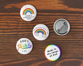 Conjunto de botones arcoíris del Orgullo - Pines de apoyo LGBTQ+ - Botones minimalistas del Mes del Orgullo - Pines de apoyo al Orgullo Gay - Colección de pines