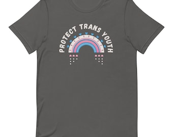 Protege a los niños trans / Protege a los jóvenes trans / Camiseta unisex / Derechos de las personas trans / Transgénero / Bandera trans / LGBTQIA+ / Orgullo / Camiseta trans