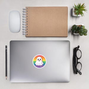 Pride Halloween Sticker | Spooky | LGBTQIA Halloween Sticker | Queer | Gay | Rainbow Ghost | Bubble-Free Sticker
