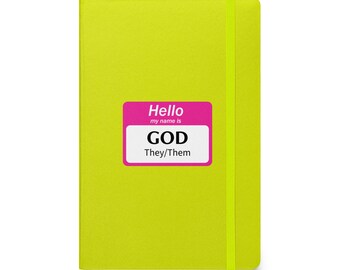 Hola, mi nombre es Dios, Ellos/Ellos/Cuaderno de tapa dura/Diario/Diario/No binario/LGBTQIA/Gay/Queer/Cristiano progresista