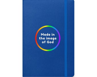 Made In The Image Of God Journal, Affirming Rainbow Circle Design, LGBTQ+ Inclusive Faith Notebook, Pride Identity Diary, Queer Pride, Gift
