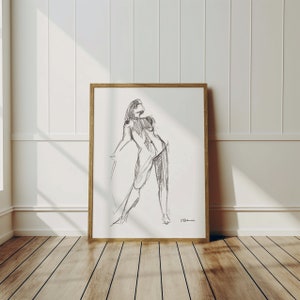 Woman Figure Sketch in Graphite by Carrie Dennis | Fine Art Print