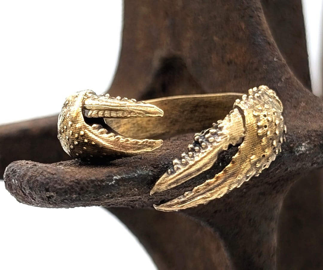 Crayfish Rings Crawfish Ring - Handmade Crayfish Crawdad Claw Adjustable Ring in Brass ...