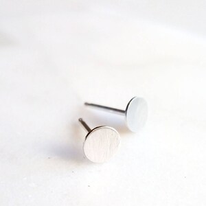 Tiny Round Silver Studs - Geometric Circle Post Earrings in Sterling Silver