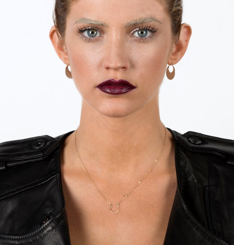 Gold Lucky Horseshoe Necklace A Simple Choker in Gold Fill Etsy