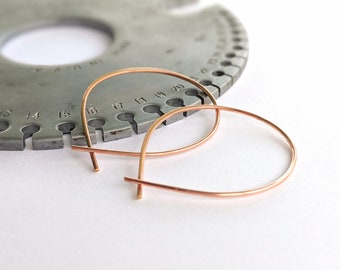 Mini Perfect Hoops in Rose Gold - Small Minimalist Everyday Lightweight Hoop Earrings Handmade by Queens Metal