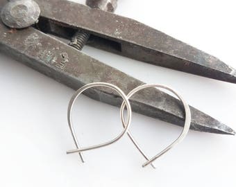 Super Tiny Perfect Hoops in Sterling Silver - Small Minimalist Everyday Lightweight Hoop Earrings Handmade by Queens Metal