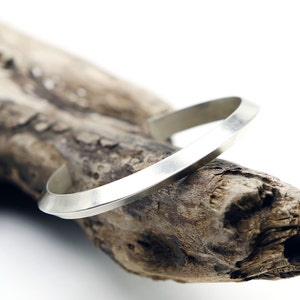 Triangle Cuff Bangle in Sterling Silver - Industrial Unisex Bracelet by Queens Metal