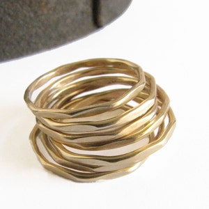 Gold Fill Ring A Single Stackable Band in Gold Fill Narrow Stacking Ring Handmade by Queens Metal image 2