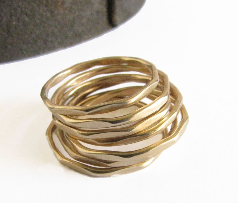 Gold Fill Ring A Single Stackable Band in Gold Fill Narrow Stacking Ring Handmade by Queens Metal image 2