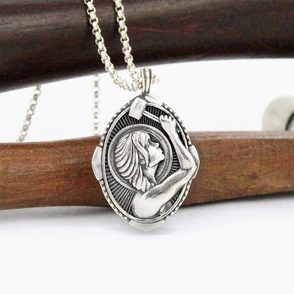 Fierce Women Saint Necklace - Patron Saint Medallion Pendant Feminist Warrior Badass Woman Empowerment Survivor