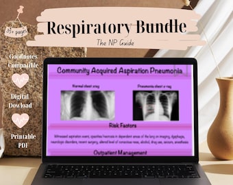 Respiratory Disorder Nurse Practitioner Digital Study Guide for Critical Care Management, NP/PA Students, Nursing Notes, AGACNP Downloadable
