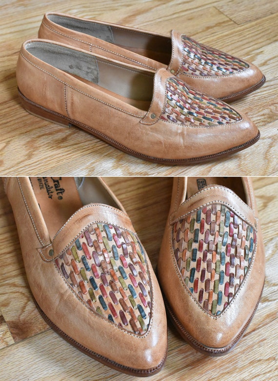 Woven RAINBOW 1970's 80's Vintage Light Tan Brown… - image 2