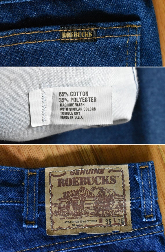 Genuine ROEBUCKS 1970's Vintage Men's Dark Blue High Waist