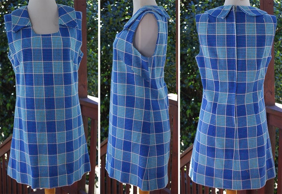 Baby BLUES 1960's 70's Vintage Plaid Sleeveless J… - image 4