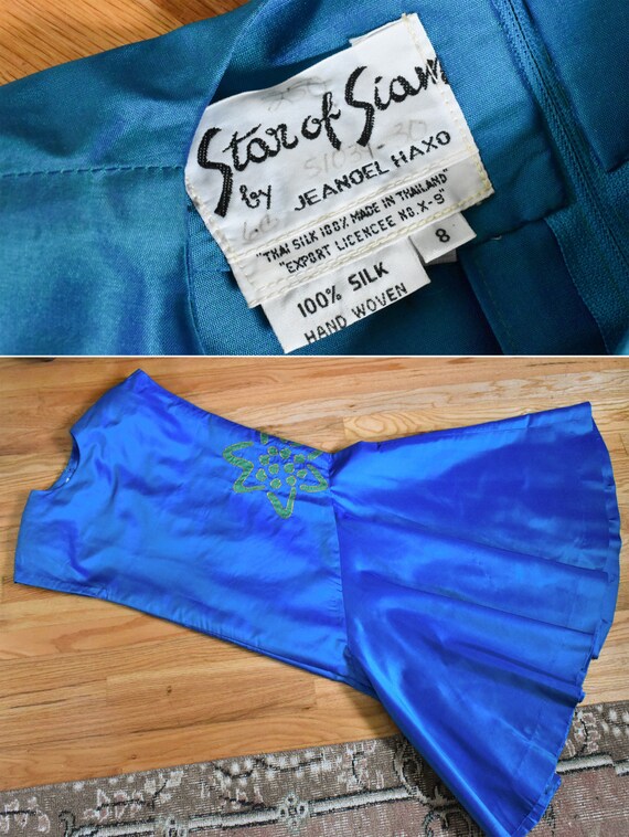 Deep AZURE 1970's 80's Vintage Blue + Teal Two To… - image 9