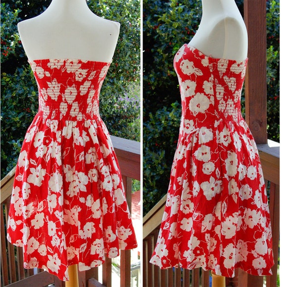 SWEETHEART 1980's does 50's Vintage Red Strapless… - image 4