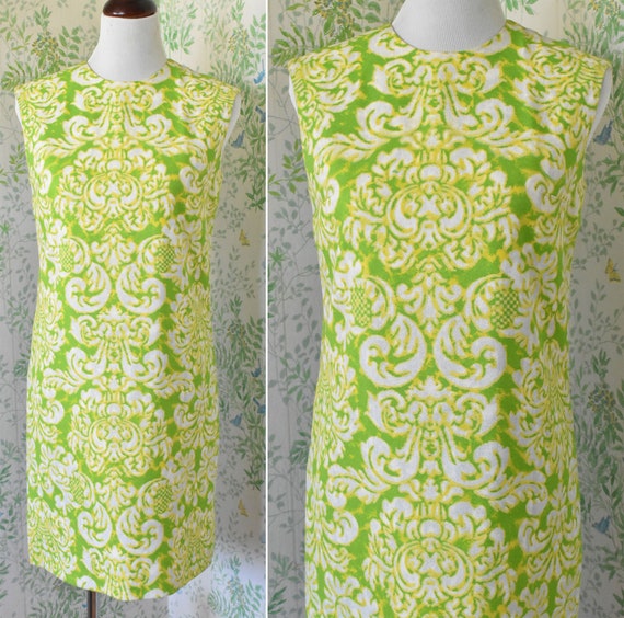 FILIGREE 1960's Vintage Bright Lime Green Yellow … - image 3