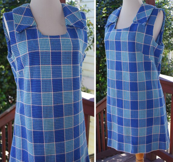 Baby BLUES 1960's 70's Vintage Plaid Sleeveless J… - image 3