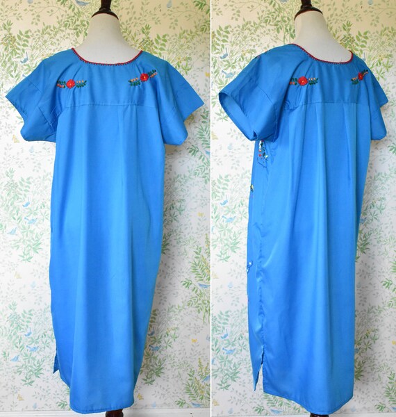 GUADALAJARA Vintage Blue Ethnic Embroidered Dress… - image 7