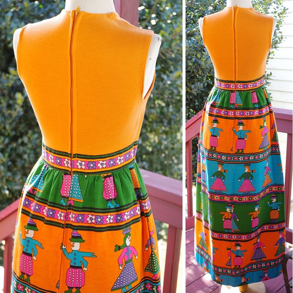 GUATEMALAN 1960's 70's Vintage Bright Orange Slee… - image 4