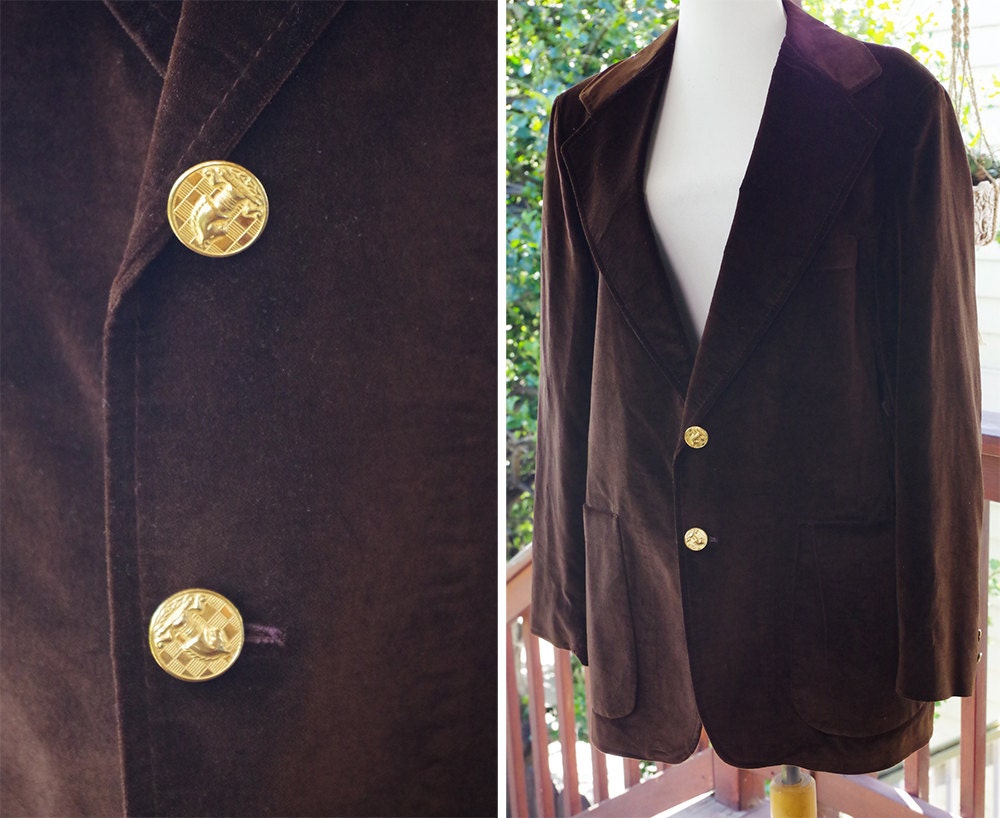 ジャケット・アウター 60's-70's USA / Velvet Blazer Vintage 70s Young Mens Cranberry Red Velvet Jacket Sport