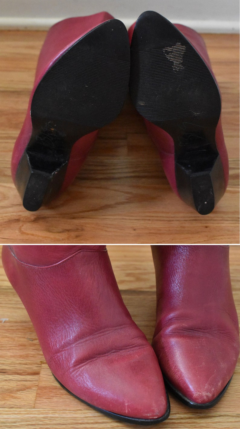 RASPBERRY 1970's 80's Vintage Tall Leather Boots // by | Etsy