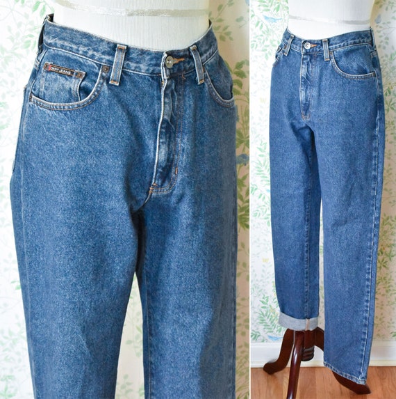 DKNY 1990's Vintage High Waist Pure Cotton Blue J… - image 2