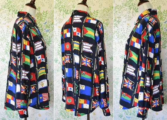 NAUTICAL Flags 1980's 90's Vintage Navy Blue Colo… - image 7