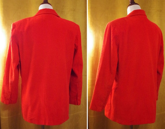 Bright CHERRY Red 1980's 90's Vintage Solid Red C… - image 6