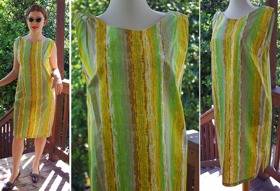 ISLANDER 1960's 70's Vintage Lime Green + Yellow Slee… - Gem
