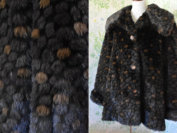 MOSAIC 1960's 70's Vintage Super Fuzzy Faux Fur D… - image 4