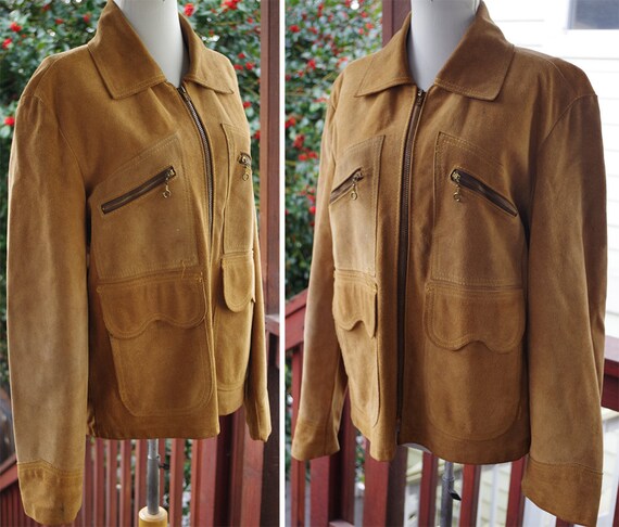 HOUSTON 1960's 70's Vintage Light Brown Leather B… - image 2