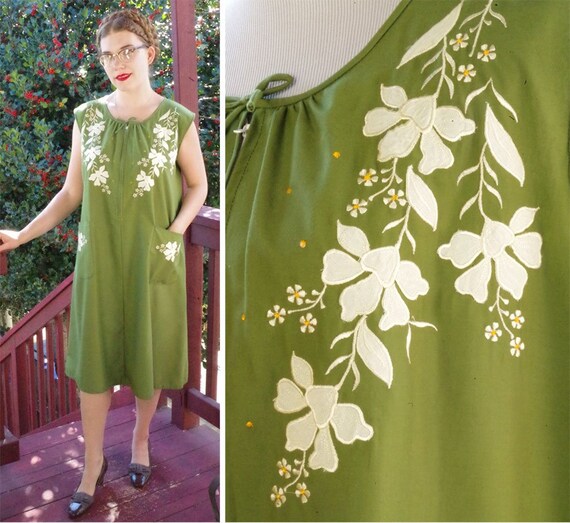 DAISY Chains 1960's 70's Vintage Avocado Green + W