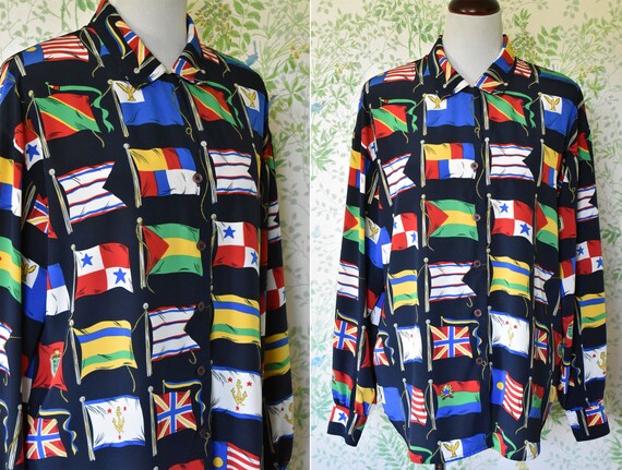 NAUTICAL Flags 1980's 90's Vintage Navy Blue Colo… - image 6