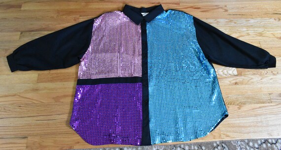 COLOR Blocks 1980's 90's Vintage Bright Pink Purp… - image 6