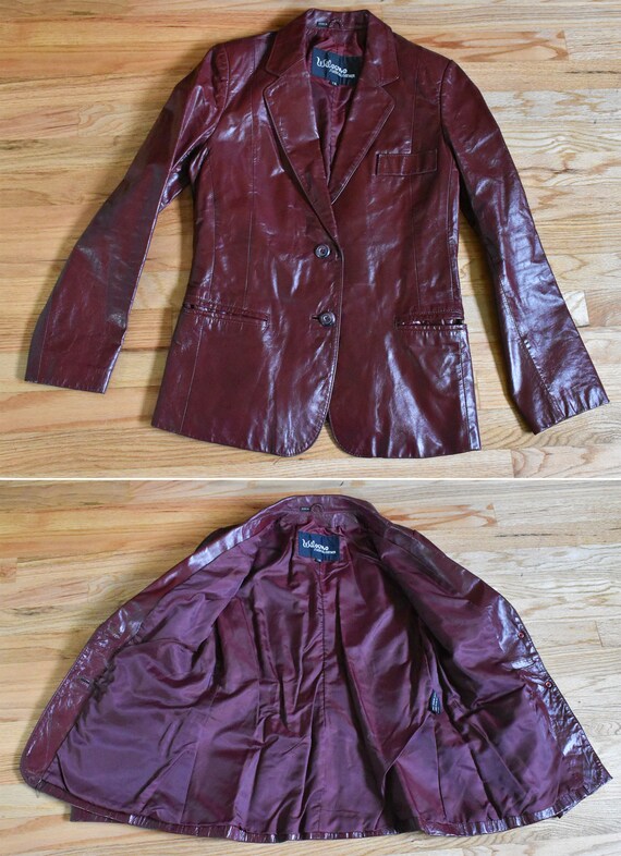 BROOKLYN 1970's Vintage Dark Oxblood Red Brown Le… - image 6