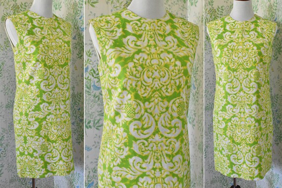 FILIGREE 1960's Vintage Bright Lime Green Yellow … - image 2