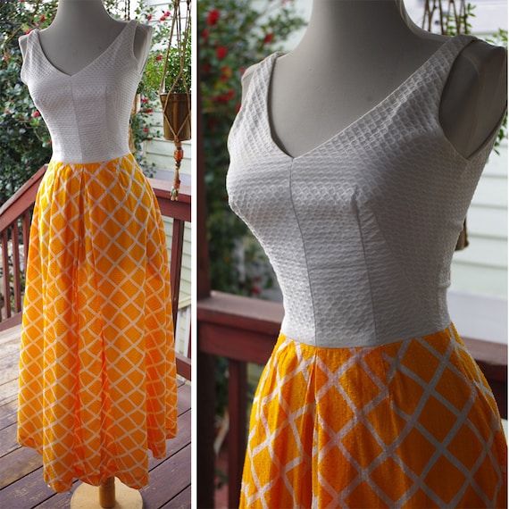 Cream TANGERINE 1960's 70's Vintage Bright Orange