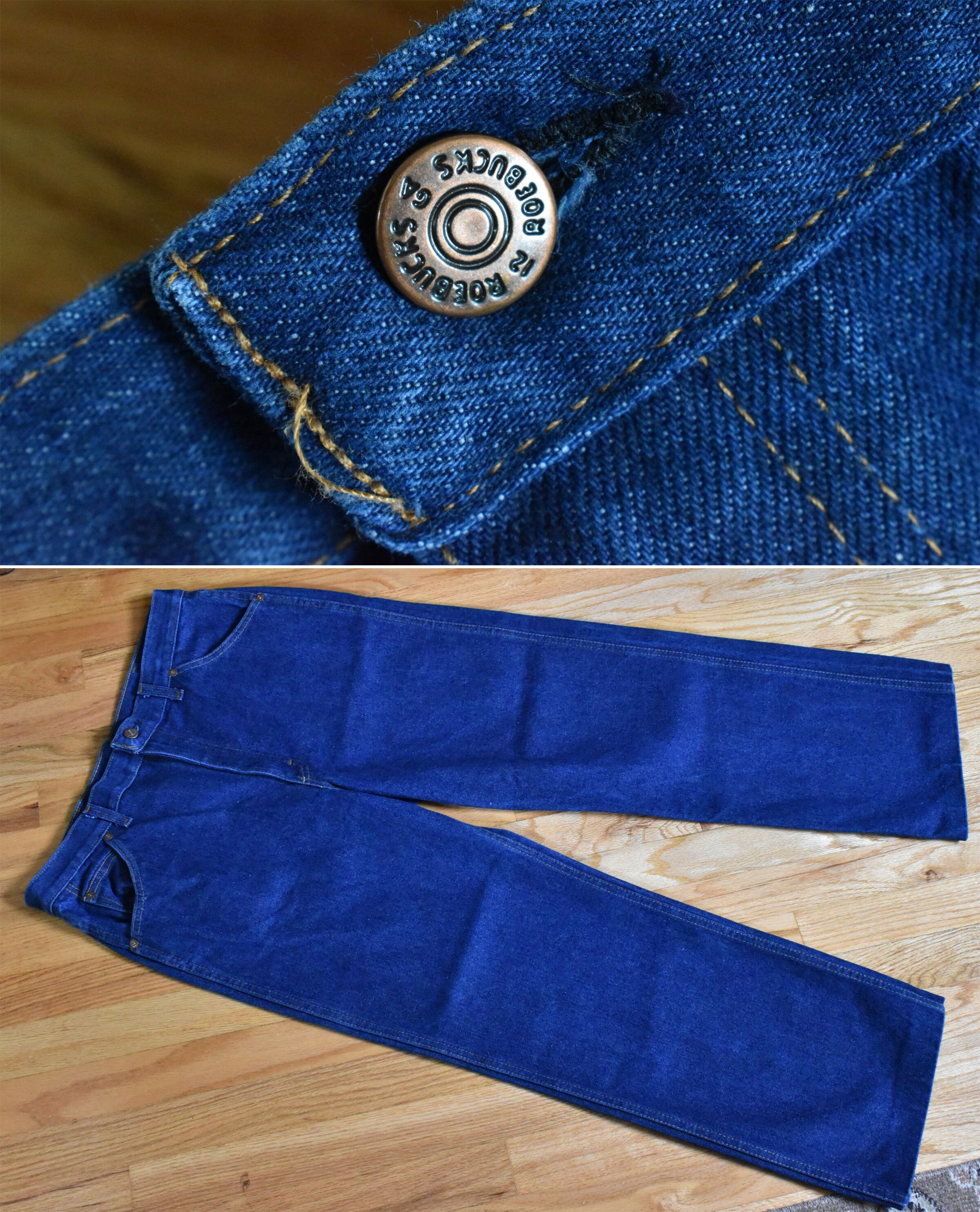 パンツ ROEBUCKS DENIM PANT W33 1970'S OLD USED Vintage 1970s Roebucks Sears Denim Work Jeans Carpenter