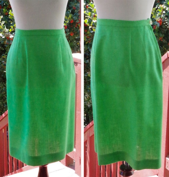 SPRING Green 1960's Vintage Bright Green + White … - image 5
