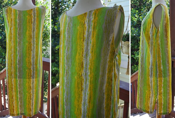 ISLANDER 1960's 70's Vintage Lime Green + Yellow Slee… - Gem