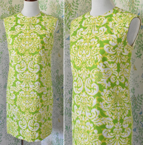 FILIGREE 1960's Vintage Bright Lime Green Yellow … - image 4