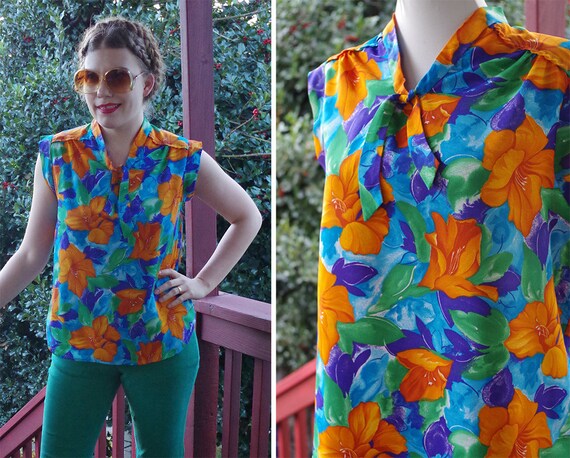 In BLOOM 1970's 80's Vintage Colorful Blue Purple