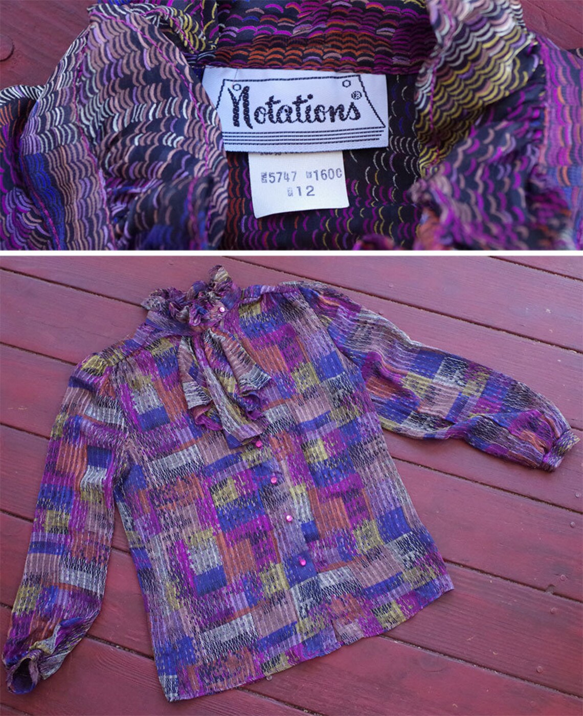 VICTORIAN Ruffle 1970's 80's Vintage Sheer Purple | Etsy