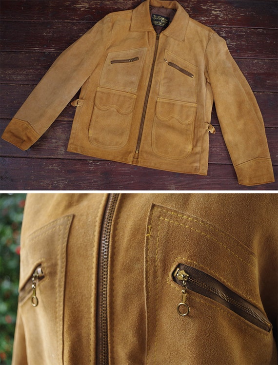 HOUSTON 1960's 70's Vintage Light Brown Leather B… - image 3