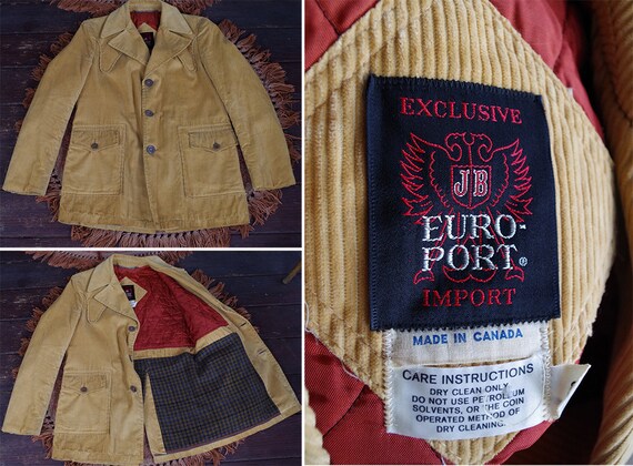 CORDUROY 1970's Vintage Men's Tan Corduroy Jacket