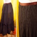 In MOURNING 1800's 1900's Original Antique Long Solid Black Ruched Ruffled Gauzy Petticoat Skirt // size XXS 22' waist 